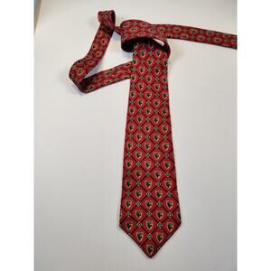 Tommy Hilfiger Silk Tie Italian Silk Vintage Crest 56.5"x4" Designer Made in US